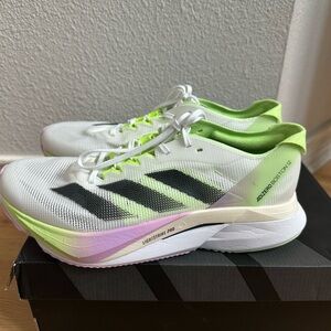 NWT! Adidas Adizero Boston 12 White and Black Running Shoes
